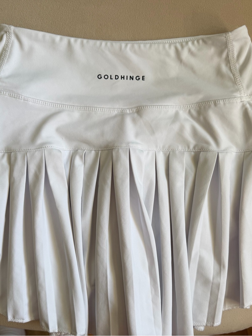 GoldHinge White Pleated Skater Tennis Skirt